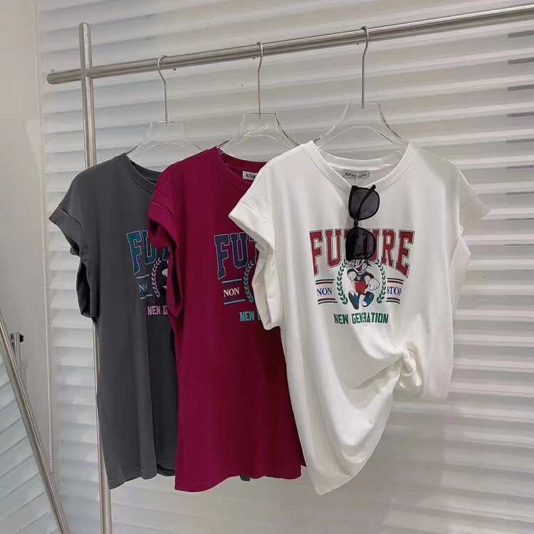 [rich Papa] cartoon cat print Korean Short Sleeved T-shirt t352# CLS