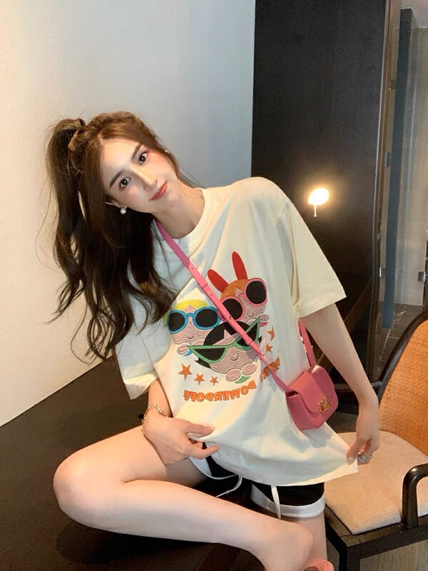 [lab eeda] casual cartoon sweet cool round neck embroidered long sleeve T-shirt 3215# ozq