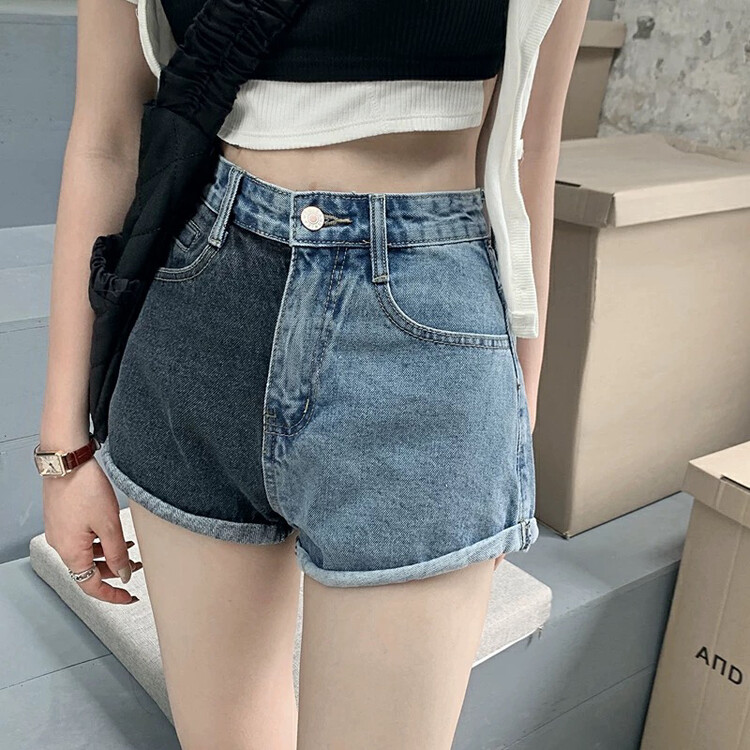 [good] contrast color design shows thin denim shorts 7826# JJ