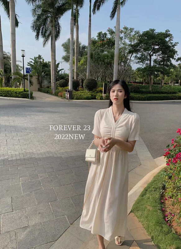 New year in early spring! [forever23] Korean little sister temperament Pleated Dress a2019# hjy