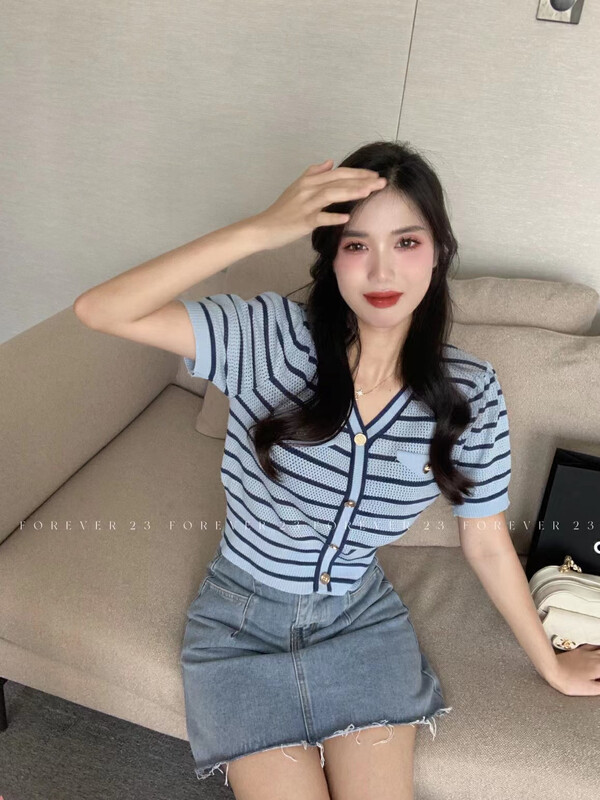 [forever23] Korean style xiaoxiangfeng striped sweater a1122 \hjy