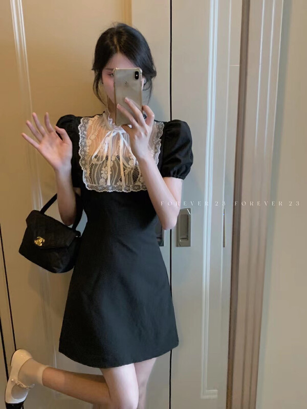 [forever23] French patchwork lace dress a2099# hjy