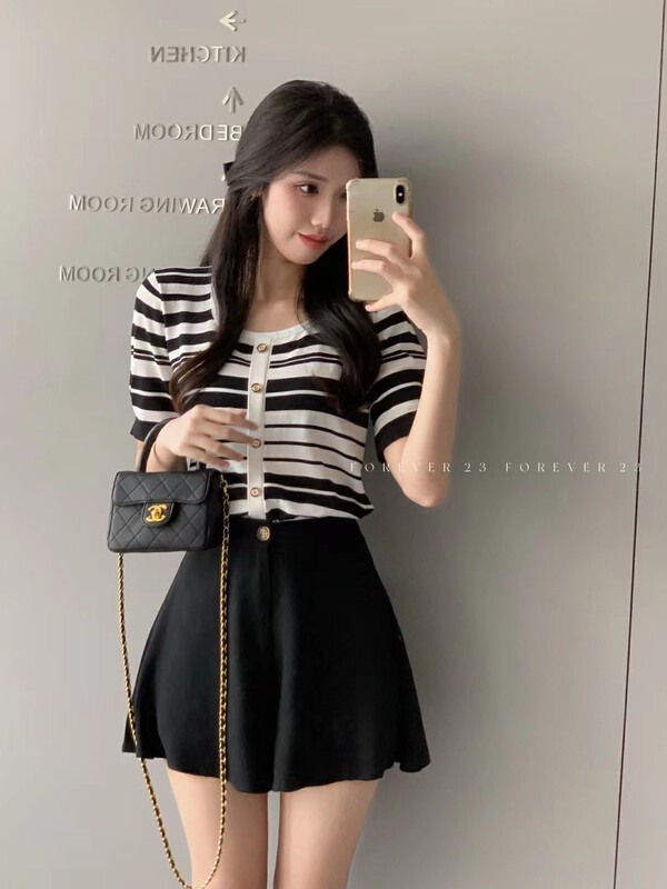 [forever23] Korean style Xiaoxiang striped sweater a1132# hjy