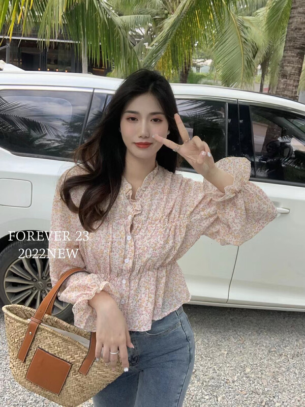 New year in early spring! [forever23] sweet broken flower gentle shirt a2022\hjy