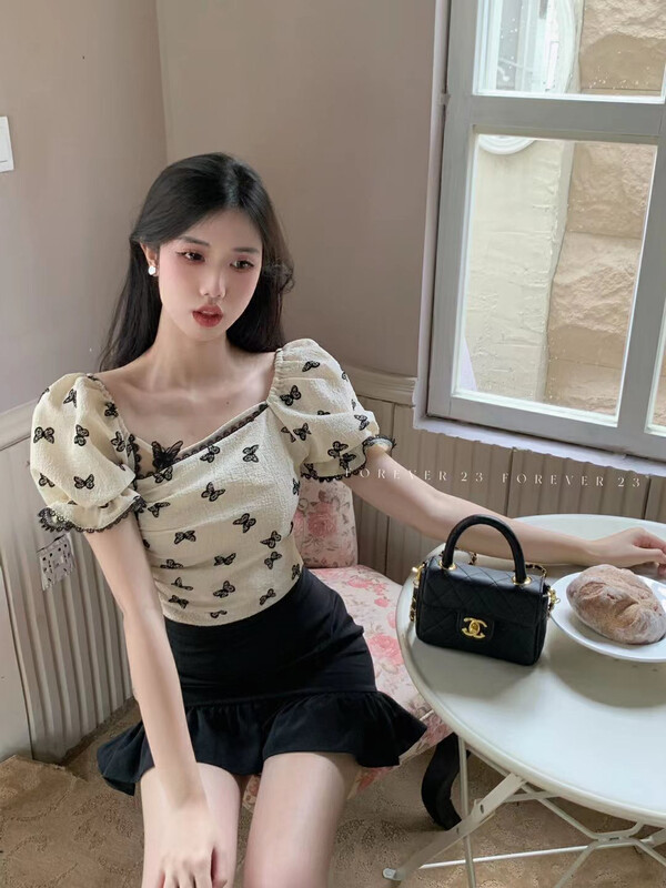 [forever23] Miss Korea French style bowknot blouse 835# hjy