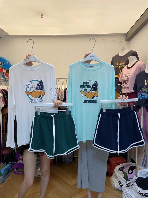 Original price 62.04! [rich Papa] Korean version of versatile casual duck sunscreen long sleeve T-shirt t333# zxx