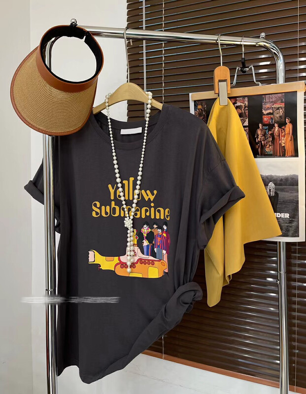 [rich Papa] Korean alphabet cartoon ins short sleeve T-shirt t303# zxx