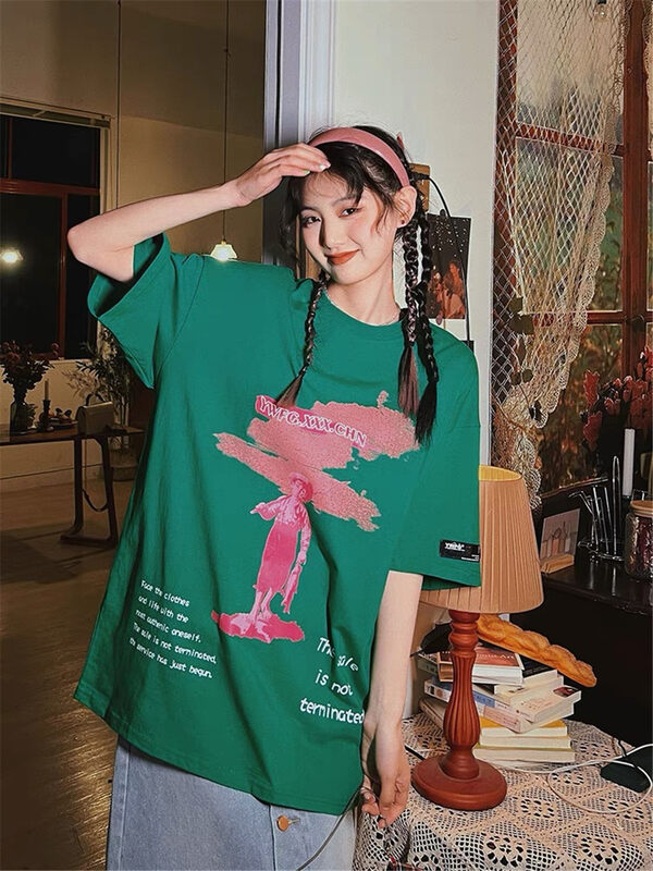[lab eeda] Korean round neck alphabet printed short sleeve T-shirt t8013# ozq