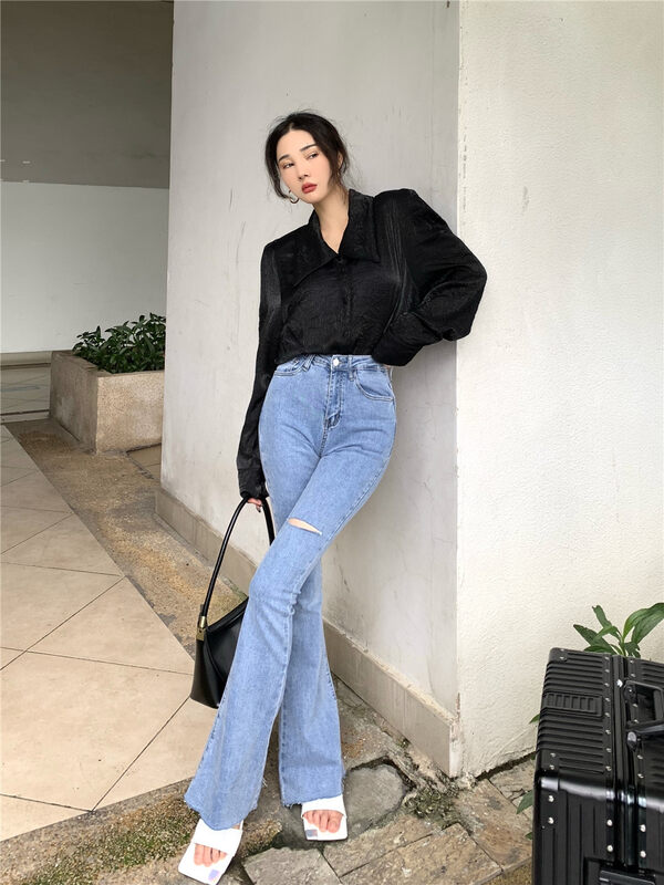 [QQ shop] casual breasted solid color shirt 88835# ozq