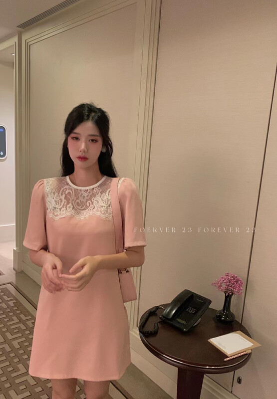 [forever23] French little sister lace patchwork dress a2103# hjy