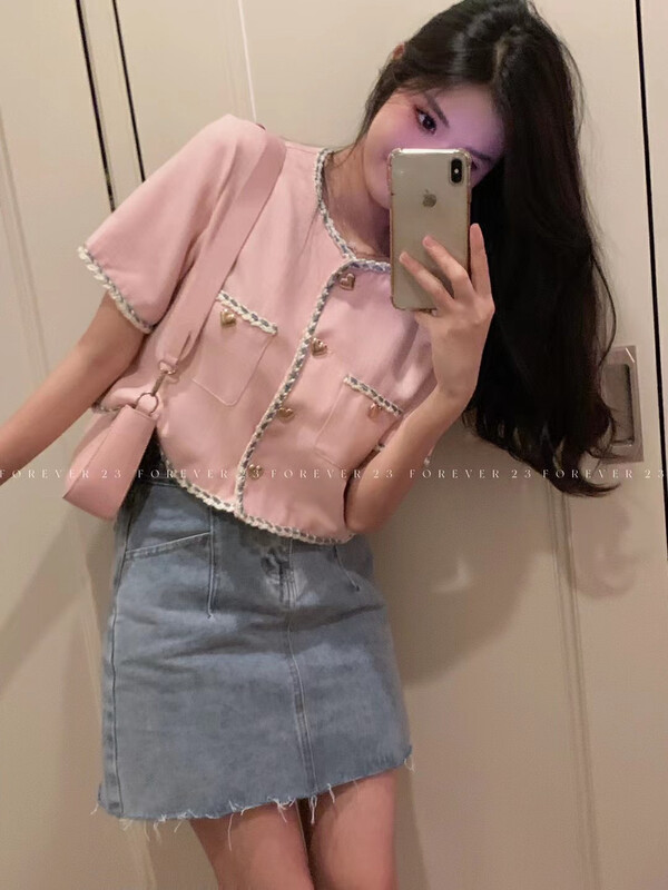 [forever23] French love button small fragrance shirt a826 \hjy