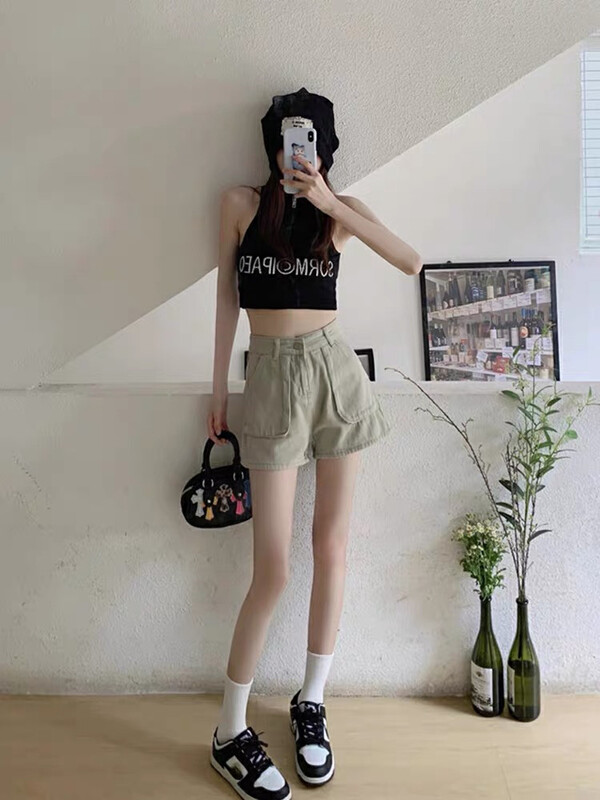 [good] casual high waist loose denim shorts 7911# JJ