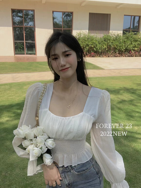New year in early spring! [forever23] pearly soft Ruffle shirt a2008\hjy