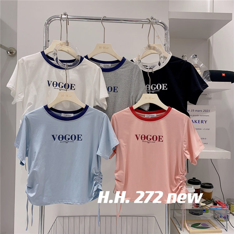 [HH &miss Lai] letter color blocking comfortable shirt 272 × L