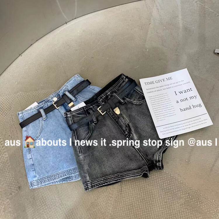 [aus] fashion slim Vintage denim shorts (with waist rope) 6951# LSW