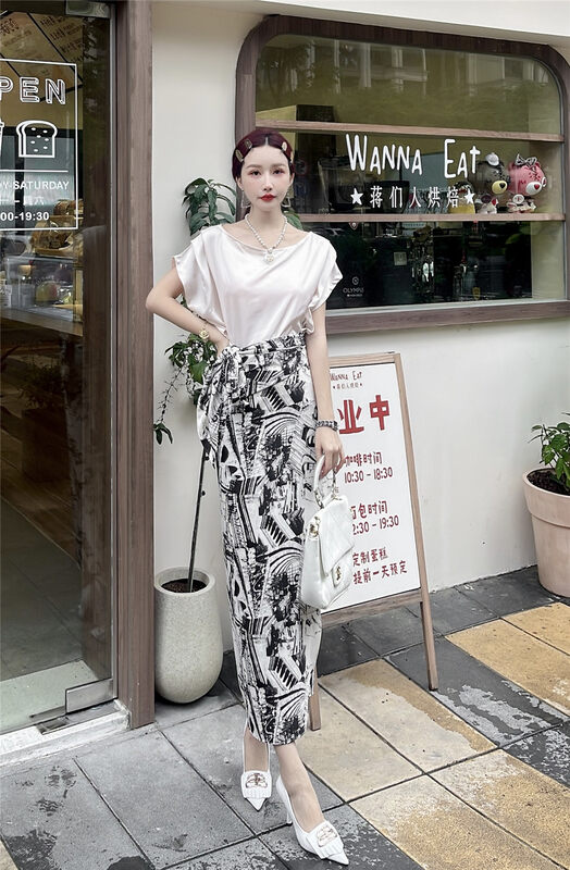 [Milan] commuting round neck color matching comfortable dress 60795\jj
