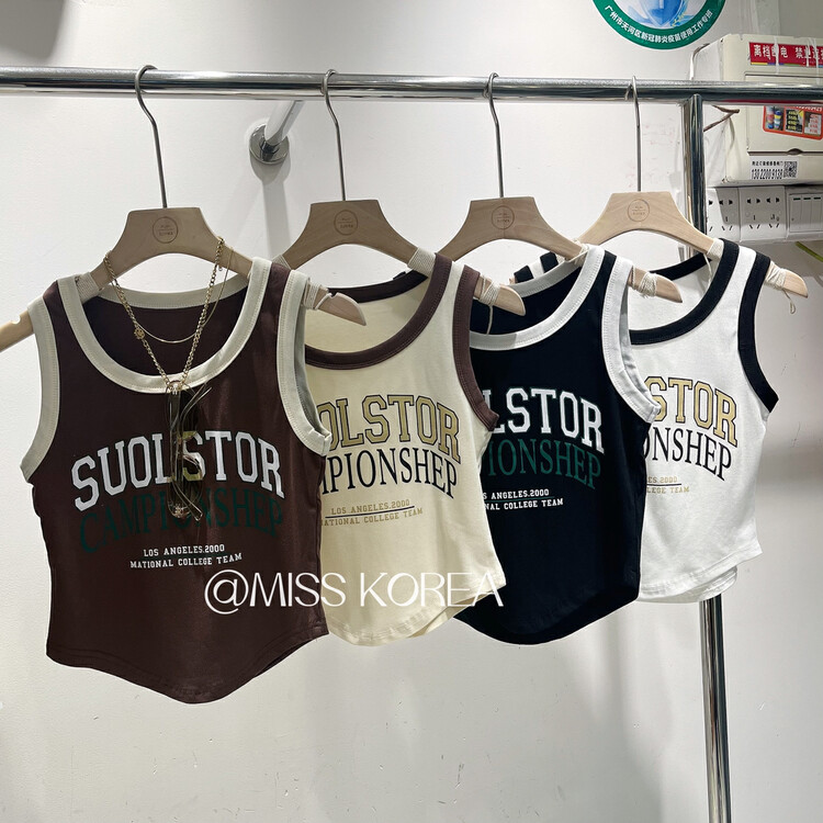 [Miss Korea] letter printed versatile vest / sling 3231# HBx