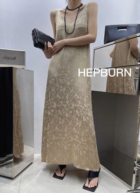 [Hepburn] Silk Jacquard Dress 5032