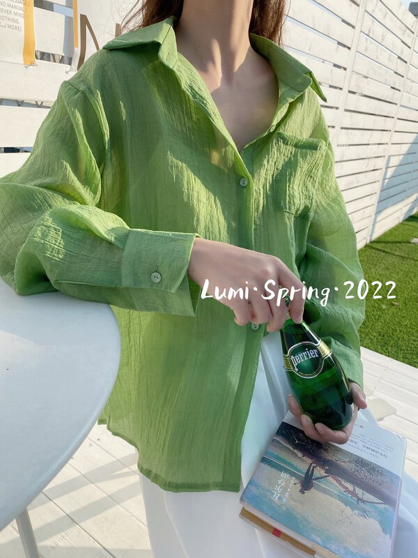 [Lumi] single breasted simple fresh shirt u82207 \ll