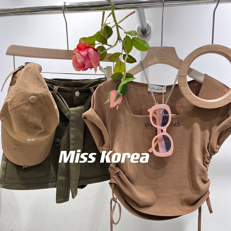 [Miss Korea] Spice Girls' versatile fashion letter short sleeve T-shirt 3288 \hbx