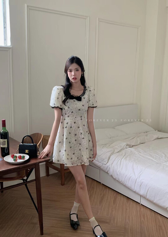[forever23] French little sister bowknot dress a861# hjy