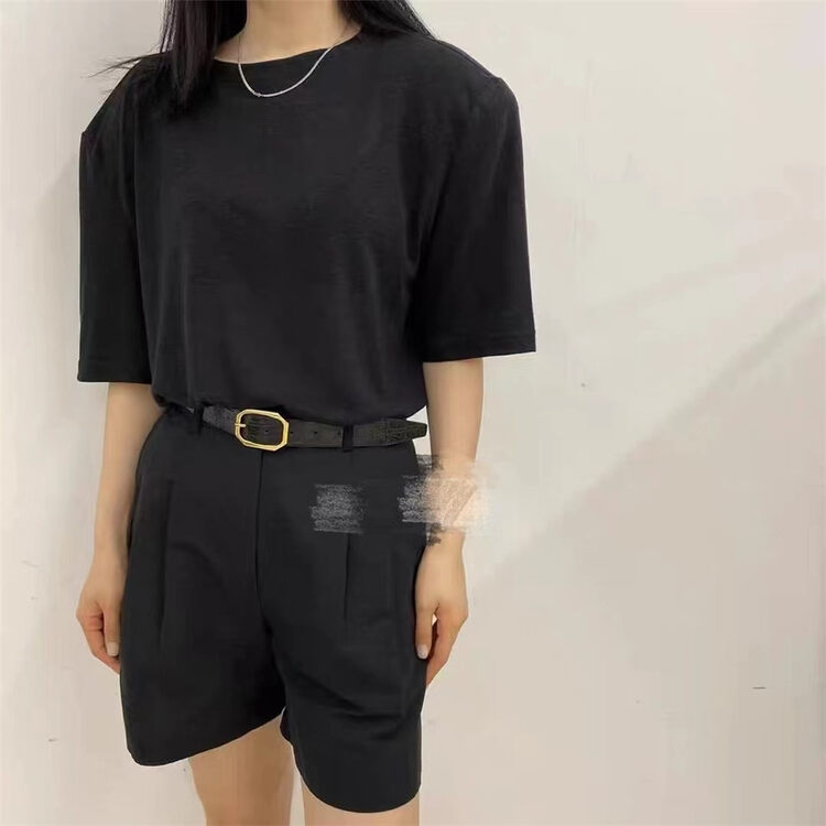 [htaurus] basic versatile solid short sleeve T-shirt 8188\ozq