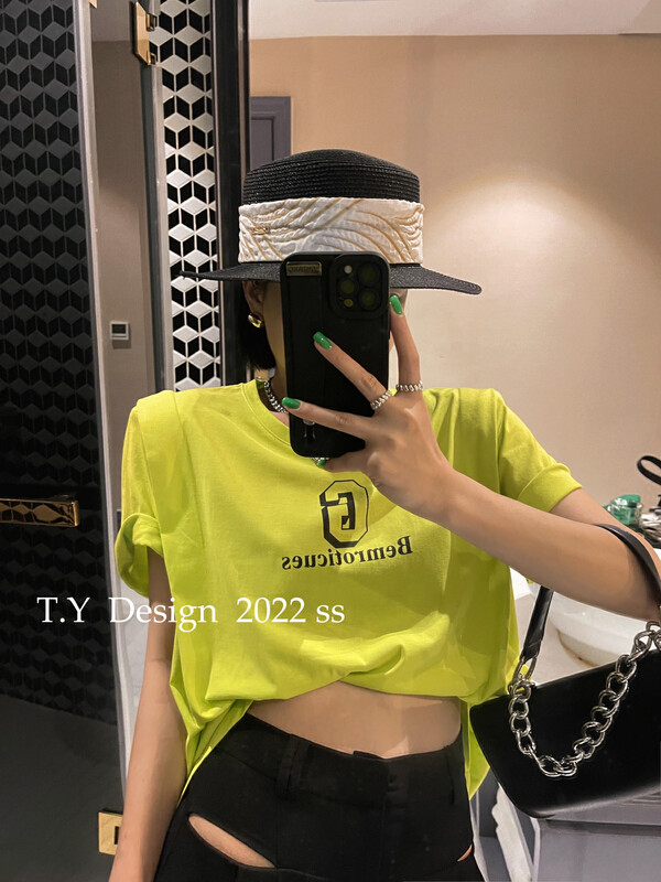 New in early summer! [T.Y tangyuanjia] Korean Pullover printed letters short sleeve T-shirt 2018# ozq