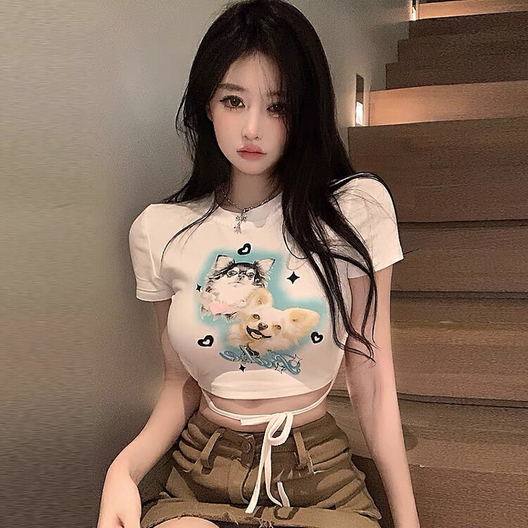 [Miss Korea] Korean sexy spice girl short short sleeved T-shirt 3380# HBx