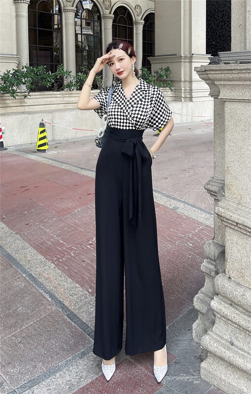 [Milan] commuter color matching loose Jumpsuit 60800\jj