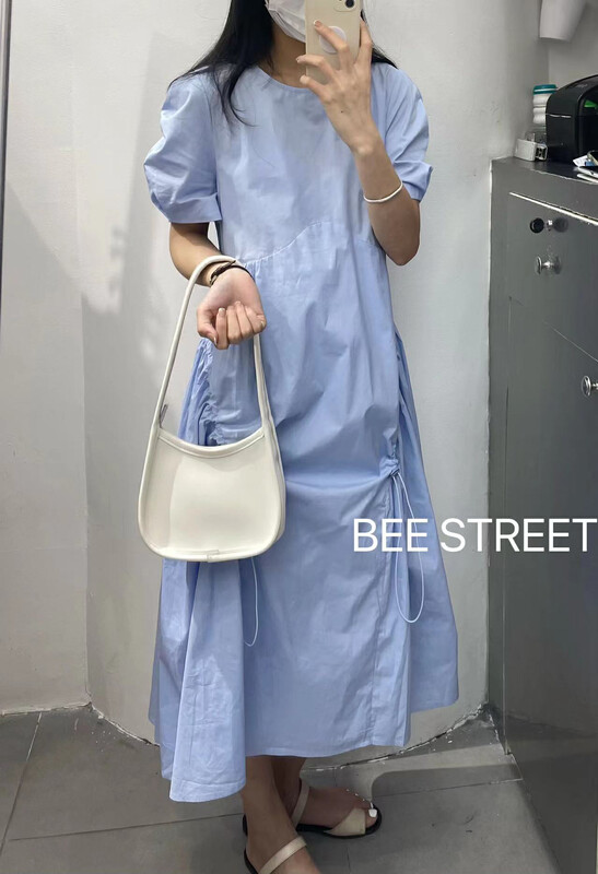 [bee Street] fresh and simple loose dress 9186# hyy