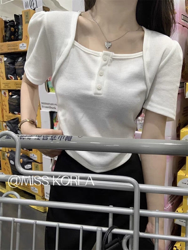 [Miss Korea] fake two simple and versatile blouses 3393# HBx
