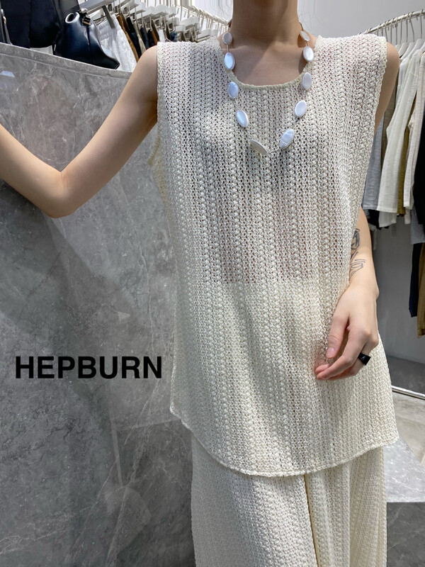 [Hepburn Hepburn] premium brand hollowed out vest / sling 3852# L