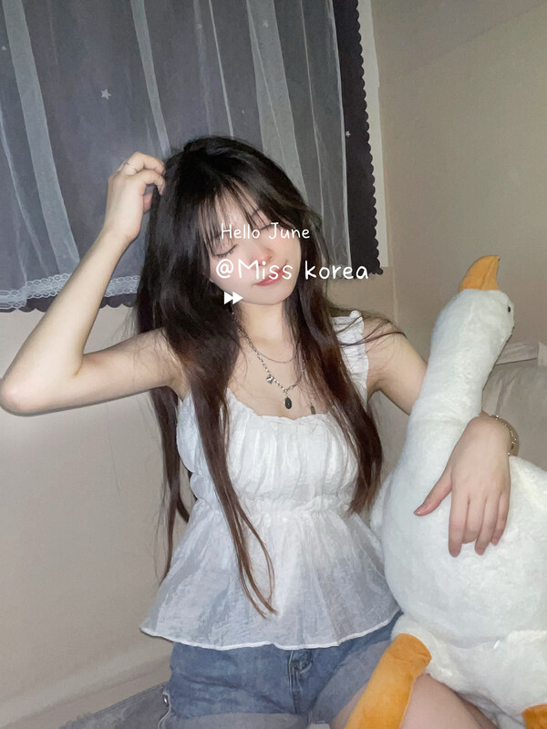 [Miss Korea] sweet aging Fashion Square Neck blouse 3362# HBx