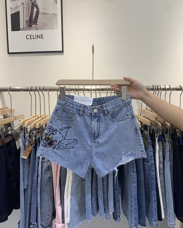 [T.H] versatile embroidered Tom denim shorts 77015# LSW