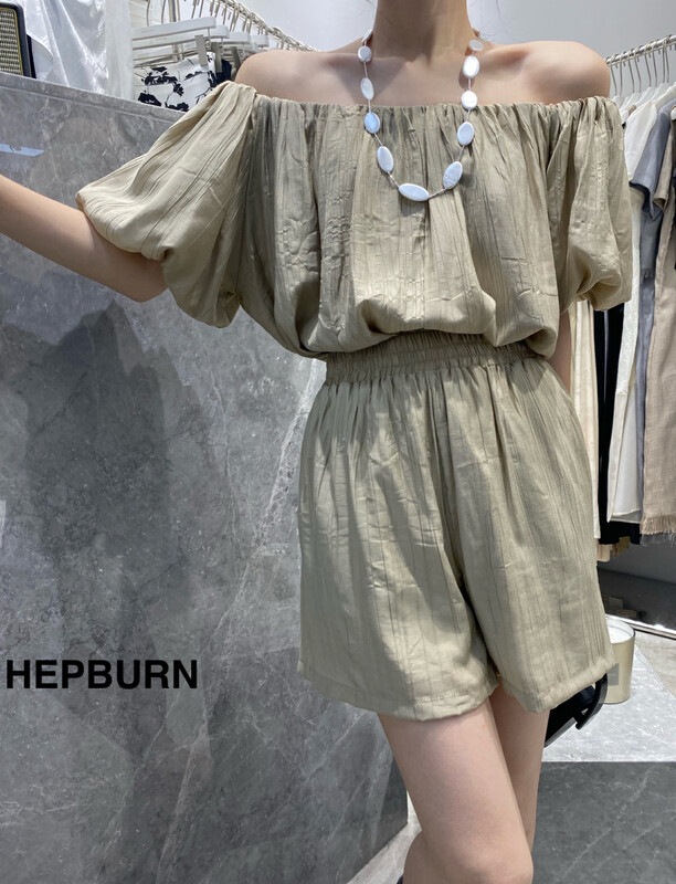 [Hepburn] sky silk elastic waist comfortable casual shorts h3897# L