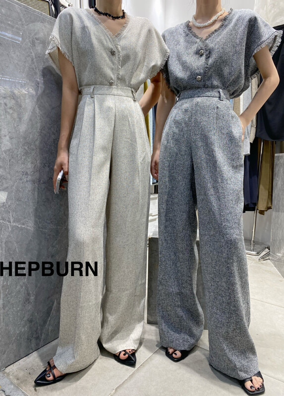 [Hepburn] straight tube wide leg casual pants 3893# L