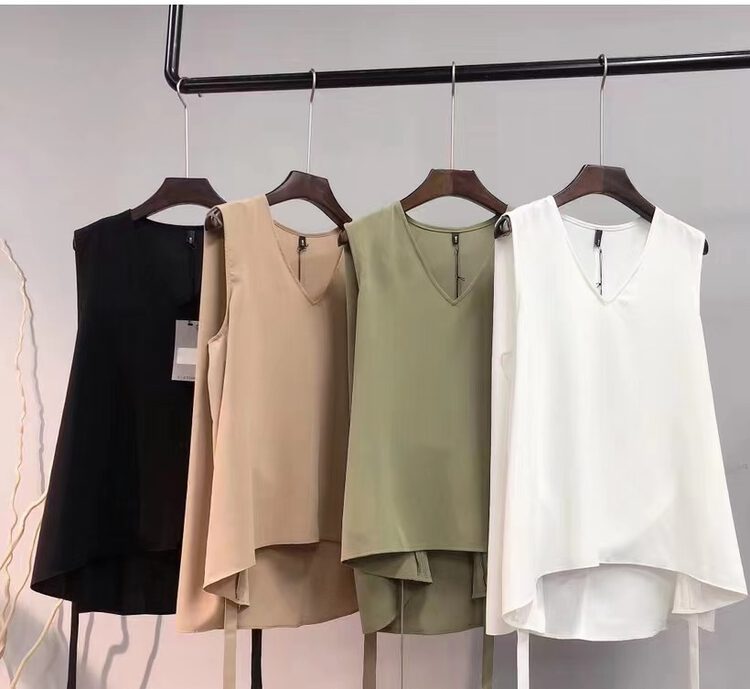 [meet] simple hem asymmetric vest / suspender 5686a# ozq