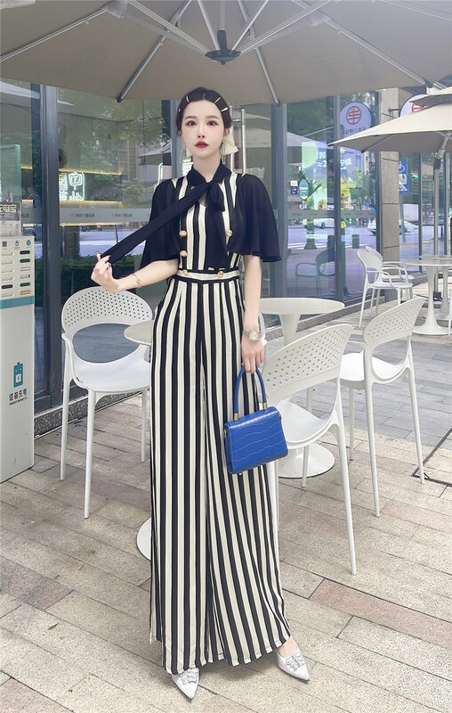 [Milan] commuter loose striped Jumpsuit 60805 \jj