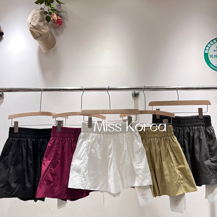 [Miss Korea] summer simple solid color elastic waist casual shorts 3232# HBx