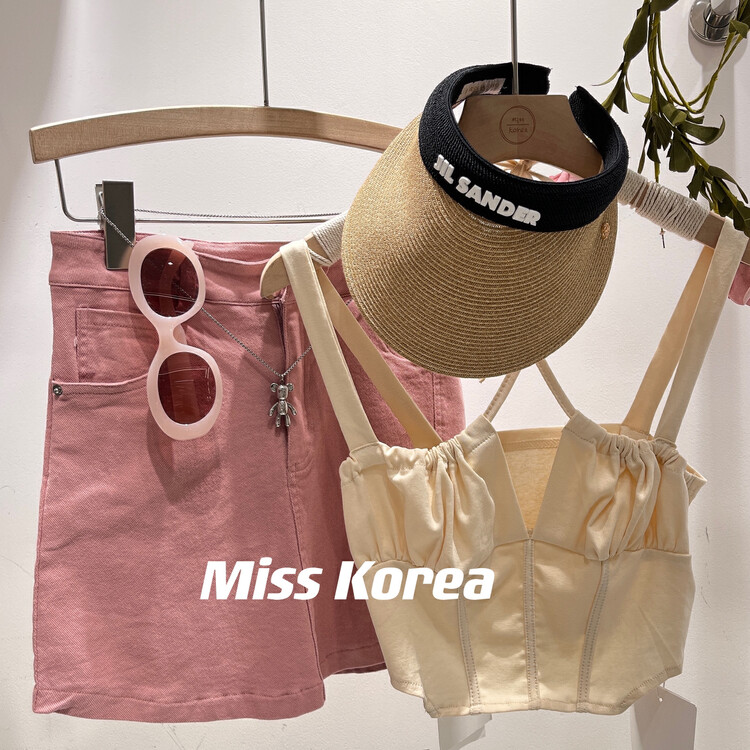 [Miss Korea] Spice Girl fresh and simple versatile vest / suspender 3278 \hbx