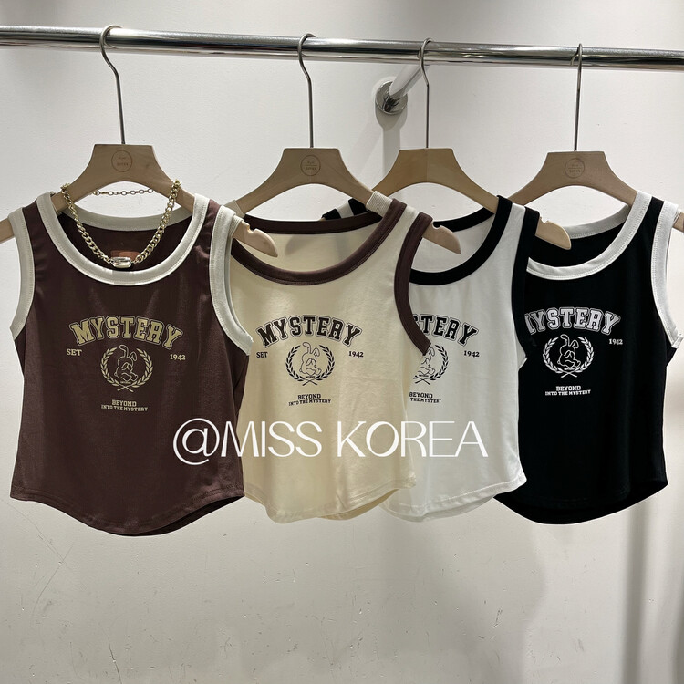[Miss Korea] spicy letter versatile contrast vest / suspender 3238 \hbx