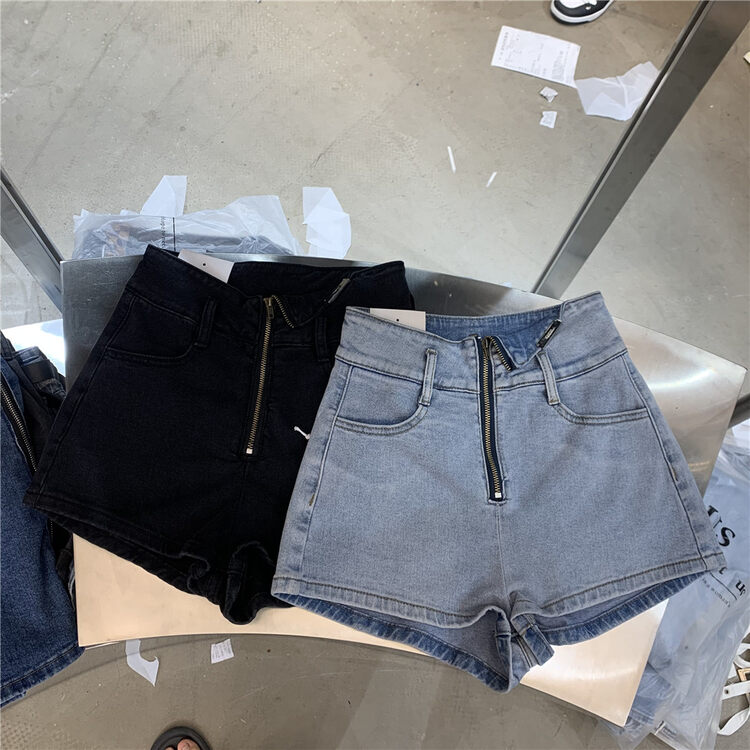 Original price 88.99! [aus] simple casual semi zipper denim shorts gg519# LSW