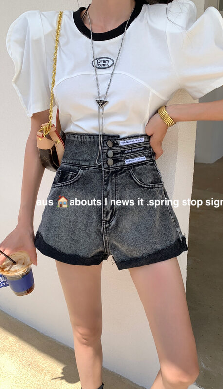 [aus] label slim fashion denim shorts 6965# LSW