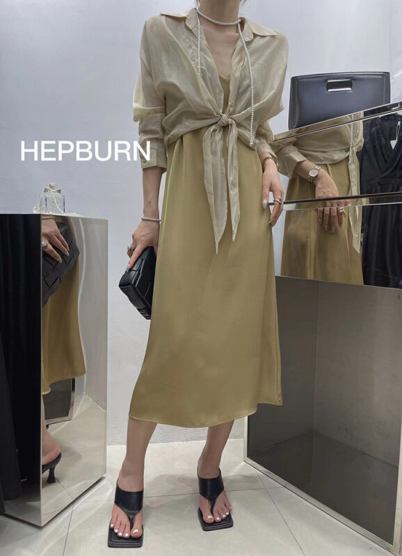 [Hepburn Hepburn] fashionable minimalist suspender dress 2256# Fhx