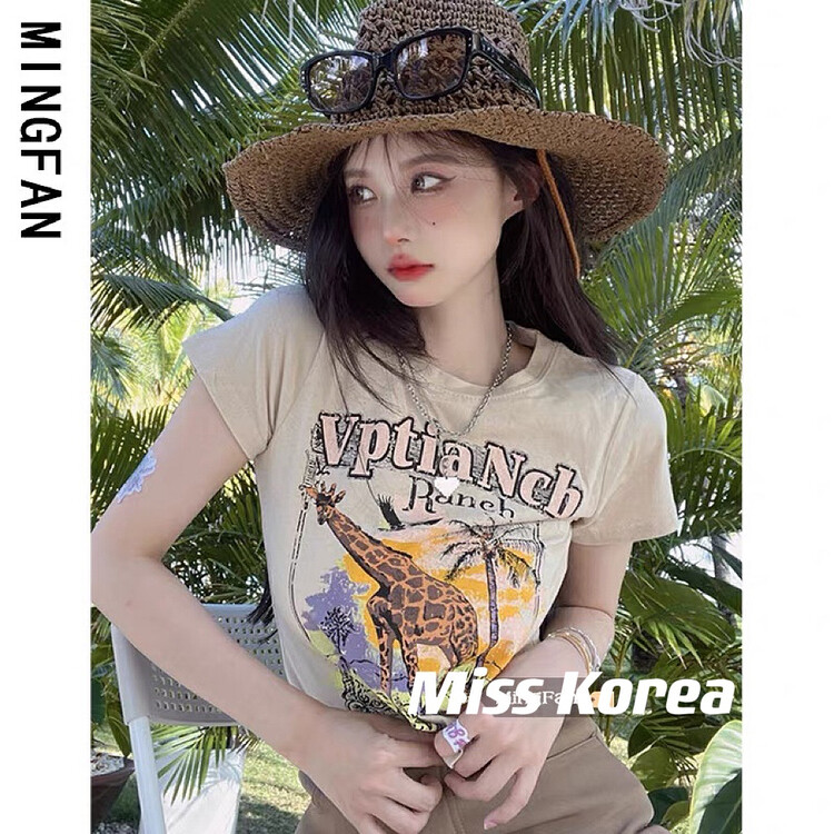 [Miss Korea] American retro Spice Girls short sleeved T-shirt 3259 # HBx