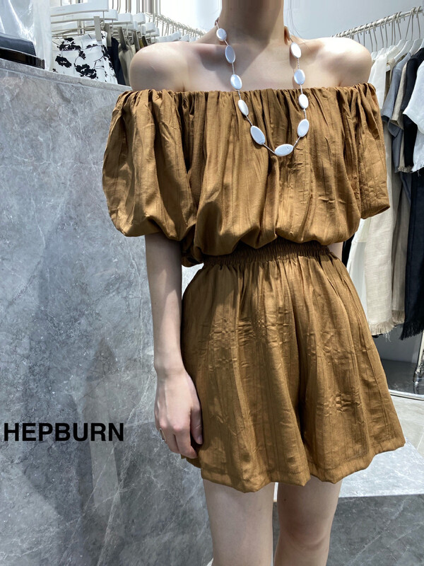 [Hepburn] pleated versatile elastic waist casual pants 3897# L