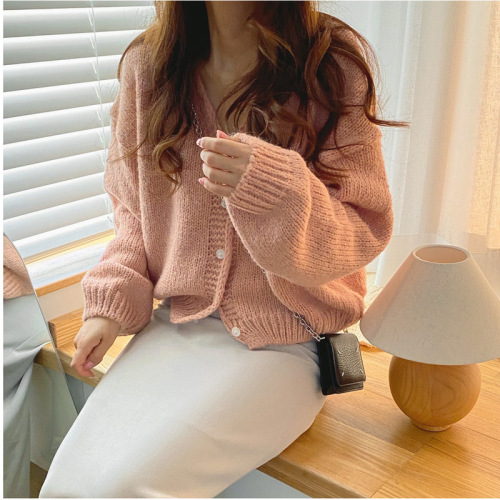 2022 early autumn new versatile artifact simple versatile simple sweater cardigan women slim short coat sweater