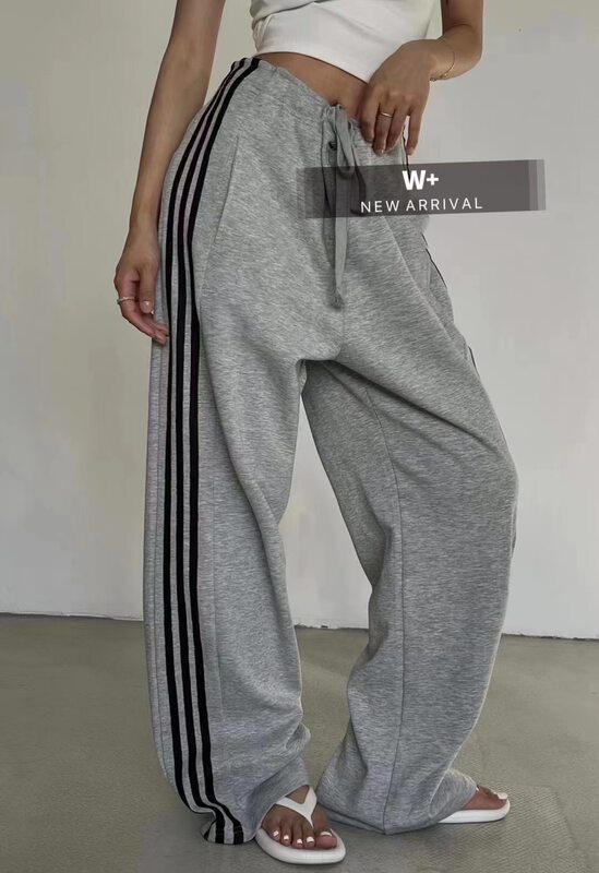 [w+] striped Korean versatile casual pants 6126# WTT