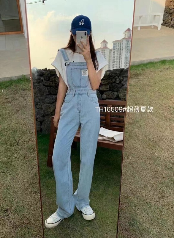 The original price is 98.99! [T.H] Korean label loose denim suspenders 17509 \lsw