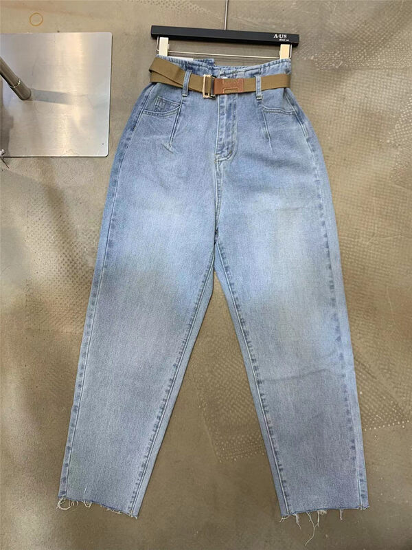 Original price 94.99! [aus] casual simple slim legged jeans (with detachable belt) gg511# LSW